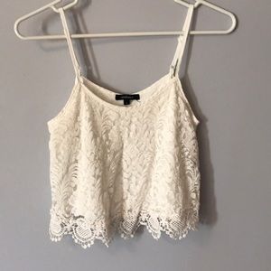 Lace white crop top